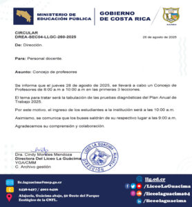 DREA-SEC04-LLGC-260-2025 – Consejo profesores 28-08-2025